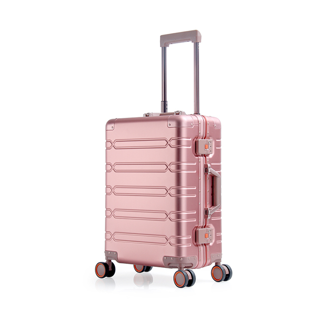 Pink aluminum trolley box